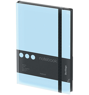 Записная книжка А5 80л., кожзам, Berlingo "Instinct", черный срез, черный/аквамарин, с резинкой