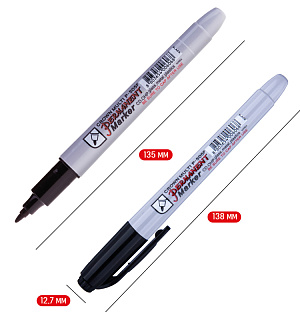 Маркер перманентный Crown "Multi Marker Super Slim" черный, пулевидный, 1мм