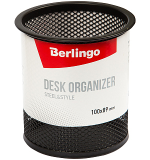 Подставка-стакан Berlingo "Steel&Style", металлическая, круглая, черная