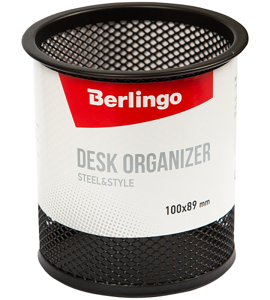 Подставка-стакан Berlingo "Steel&Style", металлическая, круглая, черная