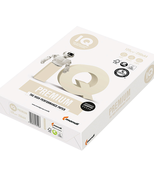 Бумага IQ "Premium" А4, 120г/м2, 250л., 172%
