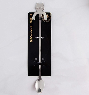 Ложка барная Magistro «Котик», 20×3,3×1,5 см, цвет серебряный