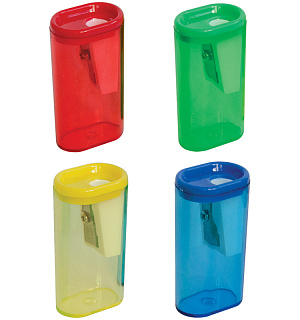 Точилка пластиковая ArtSpace 1 отверстие, контейнер, ассорти