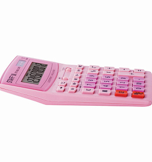 Калькулятор настольный STAFF STF-888-12-PK (200х150 мм) 12 разрядов, двойное питание, РОЗОВЫЙ, 250452
