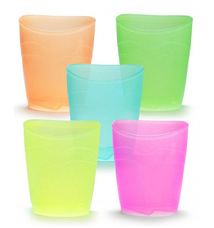 Подставка-стакан СТАММ "Премиум. Creative", пластик, овальный, ассорти