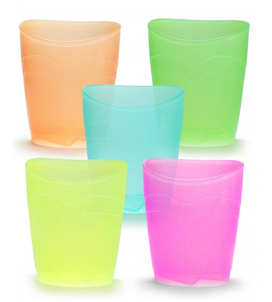 Подставка-стакан СТАММ "Премиум. Creative", пластик, овальный, ассорти