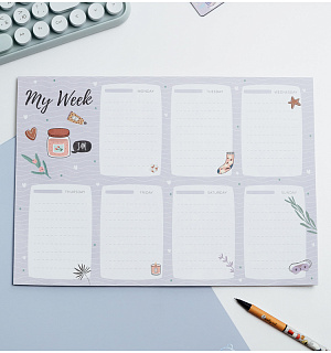 Планер на неделю MESHU 297*210мм (А4), 30л., "Sweet jam", на склейке