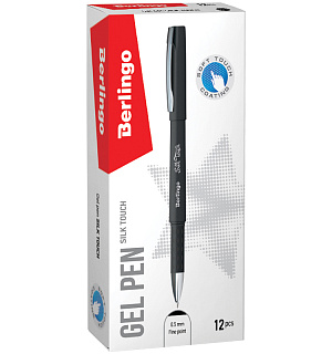 Ручка гелевая Berlingo "Silk touch" черная, 0,5мм, грип