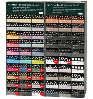 Дисплей капиллярных ручек Faber-Castell "Pitt Artist Pen", с наполн., 576шт., 2 модуля