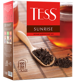 Чай Tess "Sunrise", черный, 100 фольг. пакетиков по 1,8г