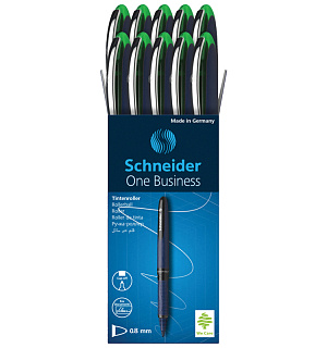 Ручка-роллер Schneider "One Business" зеленая, 0,8мм, одноразовая